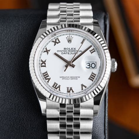 rolex datejust 36mm white dial|rolex datejust price chart.